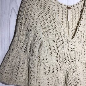 Free People Cream Knit Cardigan